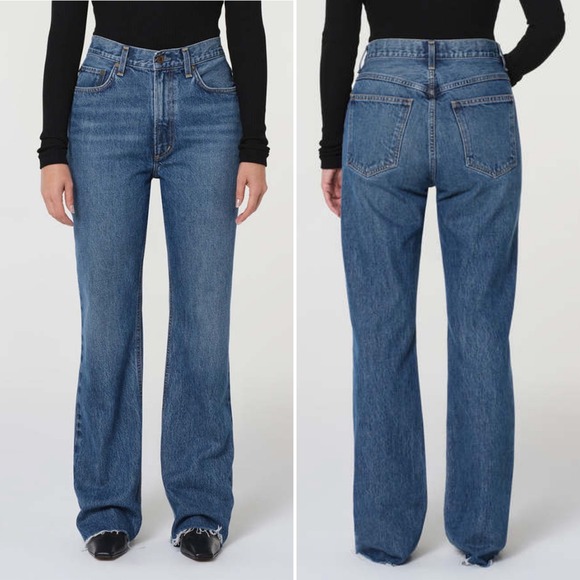 Agolde Denim - NWT AGOLDE Leena Jean Petite 27P Denim Baby Boot Cut 31" Raw Hem Anthropologie